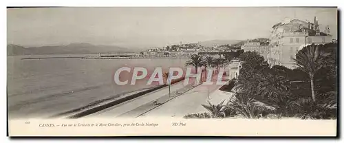 Cartes postales CARTE PANORAMIQUE Cannes Vue sur la Croisette et le Mont Chevalier prise du Cercle Nautique