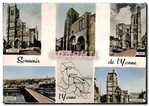 Moderne Karte Auxerre Avallon Sens Joigny Tonnerre