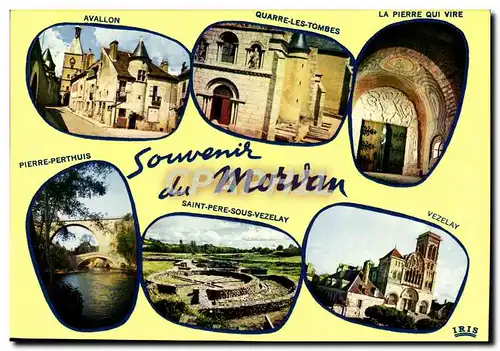 Cartes postales moderne Souvenir Du Morvan Avallon Quarre les Tombes La Pierre qui Vire Pierre Perthuis Vezelay