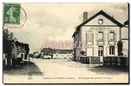 Ansichtskarte AK Theil sur Vanne A L&#39angle Des Quatre Routes Hotel Charton Cafe