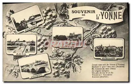 Ansichtskarte AK Souvenir de l&#39Yonne Auxerre Tonnerre Avallon Sens Joigny