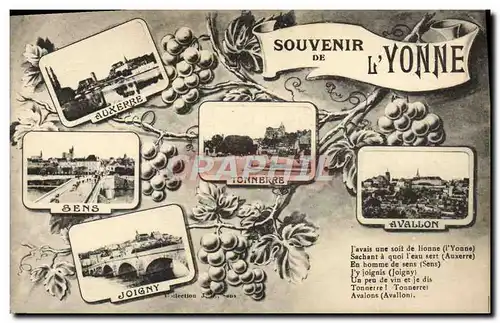 Cartes postales Souvenir de l&#39Yonne Auxerre Tonnerre Avallon Sens Joigny