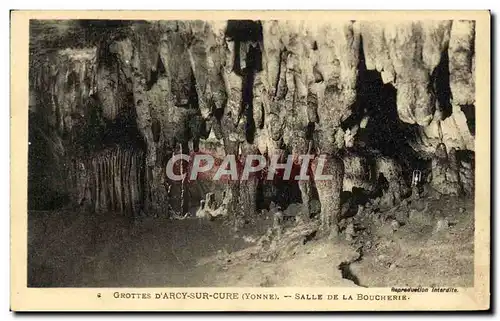 Cartes postales D&#39Arcy Sur Cure Grottes Salle De La Boucherie