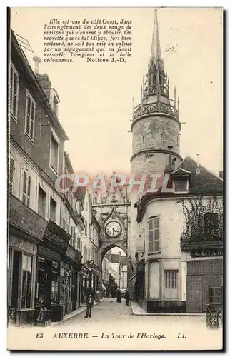 Cartes postales Auxerre La tour de l&#39horloge