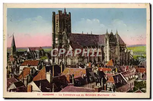 Cartes postales Auxerre La Cathedrale Vue Du Belvedere Manifacier