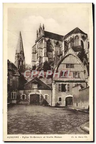 Ansichtskarte AK Auxerre Eglise St Germain et Vieille Maison