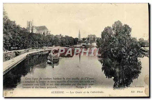 Cartes postales Auxerre Les quais de la Cathedrale