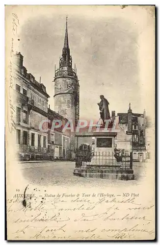 Cartes postales Auxerre statue de Fourier Tour de L&#39Horloge