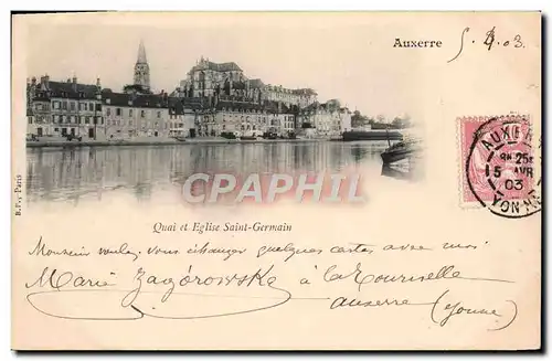 Cartes postales Auxerre Quai et Eglise Saint Germain