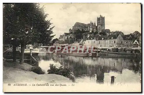 Ansichtskarte AK Auxerre La Cathedrale Vue Des Quais