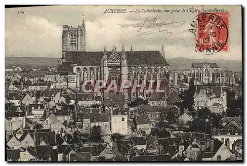 Ansichtskarte AK Auxerre La Cathedrale Vue Prise de L&#39Eglise