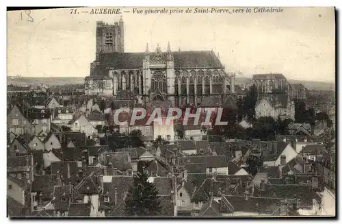 Ansichtskarte AK Auxerre Vue Generale Prise de Saint Pierre Vers La Cathedrale