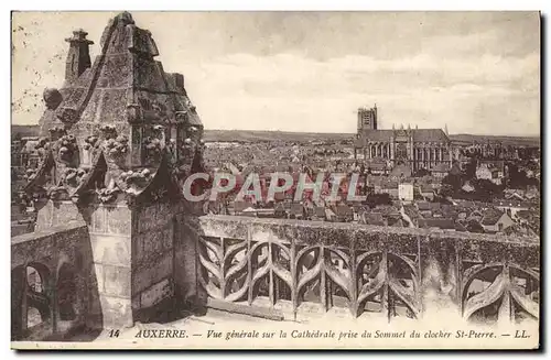 Cartes postales Auxerre Vue Generale Sur La Cathedrale Prise du Sommet du clocher St Pierre