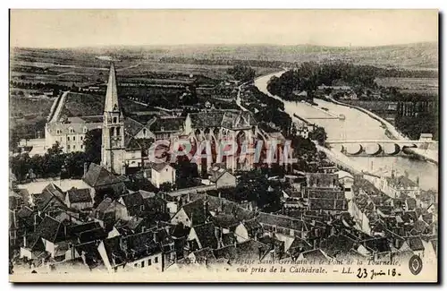 Ansichtskarte AK Auxerre Eglise Saint Germain et le pont de la Tournelle vue prise de la cathedrale