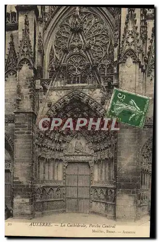 Cartes postales Auxerre La Cathedrale Porche Central