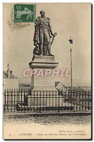 Ansichtskarte AK Auxerre Statue du Marechal Davout duc d&#39Auerstaedt