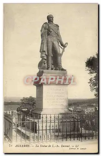 Cartes postales Auxerre La Statue de Davout