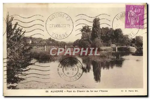 Ansichtskarte AK Auxerre Pont du Chemin de Fer Sur L&#39Yonne