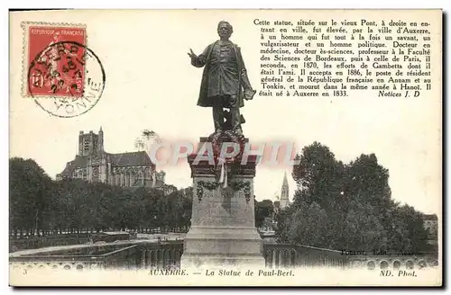 Ansichtskarte AK Auxerre La Statue de Paul Bert