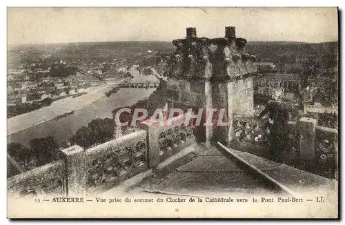 Ansichtskarte AK Auxerre Vue Prise du Sommet du Clocher de la Cathedrale vers le pont Paul Bert