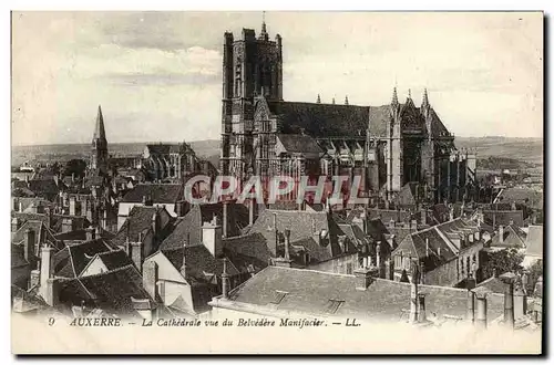 Cartes postales Auxerre La Cathedrale Vue du Belvedere Manifacier