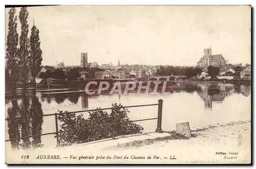 Cartes postales Auxerre Vue Generale Prise du Pont du Chemin de Fer