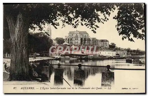 Ansichtskarte AK Auxerre L&#39Eglise Saint Germain Vue De La Promenade Des Quais