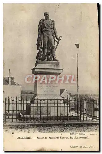 Ansichtskarte AK Auxerre La Statue du Marechal Davout Duc d&#39Auerstaedt