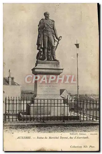 Cartes postales Auxerre La Statue du Marechal Davout Duc d&#39Auerstaedt