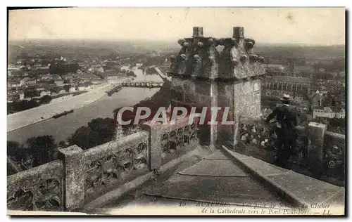 Ansichtskarte AK Auxerre Vue prise du sommet du clocehr de la cathedrale vers le pont Paul Bert