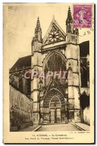 Ansichtskarte AK Auxerre La Cathedrale Face Nord du Transept Portail Saint Germain