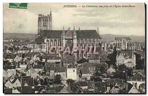 Ansichtskarte AK Auxerre La Cathedrale vue Prise de L&#39Eglise Saint Pierre