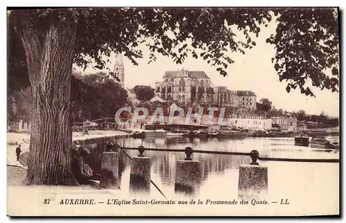 Ansichtskarte AK Auxerre L&#39Eglise Saint Germain Vue De La Promenade des quais