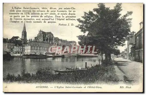 Cartes postales Auxerre l'Eglise Saint Germain Et L'Hotel Dieu