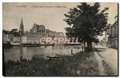 Cartes postales Auxerre L'Eglise Saint Germain Et l'Hotel Dieu