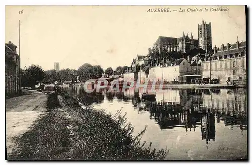 Cartes postales Auxerre Les Quais Et La Cathedrale