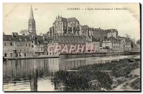Cartes postales Auxerre L'Eglise Saint Germain Et l'Hotel Dieu Dieu