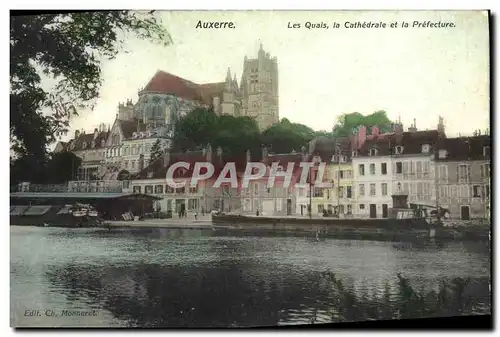 Ansichtskarte AK Auxerre Les Quais La Cathedrale Et La Prefecture