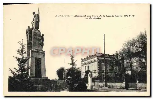 Ansichtskarte AK Auxerre Monument Aux Morts De La Grande Guerre Vu De Derriere Militaria