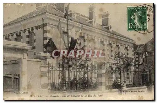 Cartes postales Auxerre Nouvelle Ecole De Garcons De La Rue Du Pont