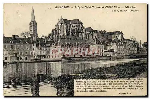 Cartes postales Auxerre L'Eglise Saint Germain Et l'Hotel Dieu