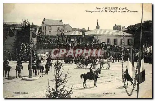 Cartes postales Fetes d'Auxerre Debarquement De M Cruppi en gare d'Auxerre TOP Auxerre