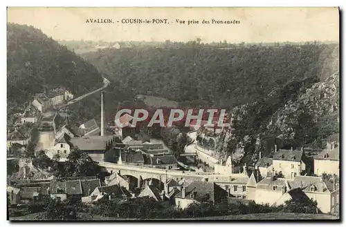 Ansichtskarte AK Avallon Cousin Le Pont Vue Prise Des Promenades