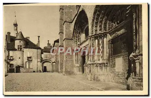 Ansichtskarte AK Avallon Place St Lazare Et Maison du 15eme