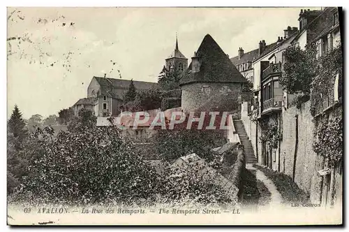 Cartes postales Avallon La Rue Des Remparts