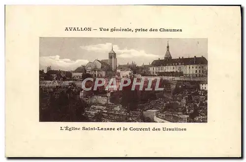 Cartes postales Avallon Vue Generale Prise Des Chaumes L&#39eglise Saint Lazare et le couvent des Ursulines