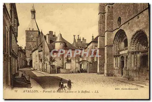 Cartes postales Avallon Portail De Saint Lazare Et Le Beffroi