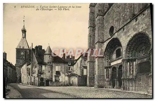 Cartes postales Avallon Eglise Saint Lazare Et La Toux De l&#39Horloge