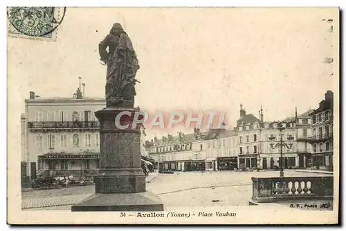 Cartes postales Avallon Place Vauban