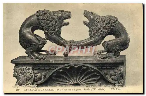 Cartes postales Avallon Montreal Interieur De l'Eglise Stalle